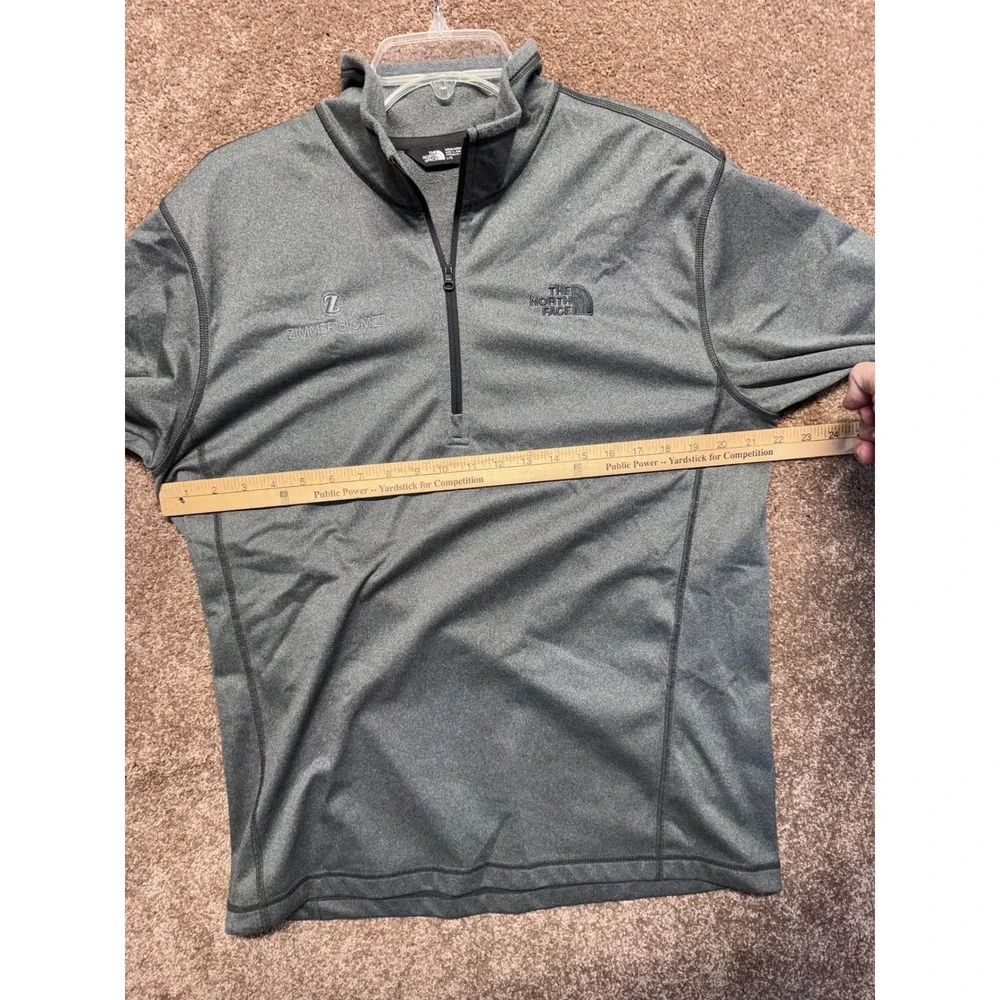 The North Face‎ Mens Large Gray Quarter Zip Pullover Zimmer Biomet Embroidered